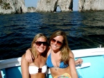 Heather and I on boat tour around the island of Capri
