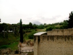 Pompeii and volcano in the distance